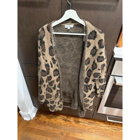 Umgee Sweaters - Umgee Soft Pink Leopard Animal Print Plus Size Cardigan Sweater 1xL